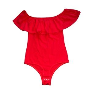 J Crew Off-Shoulder Red Bodysuit